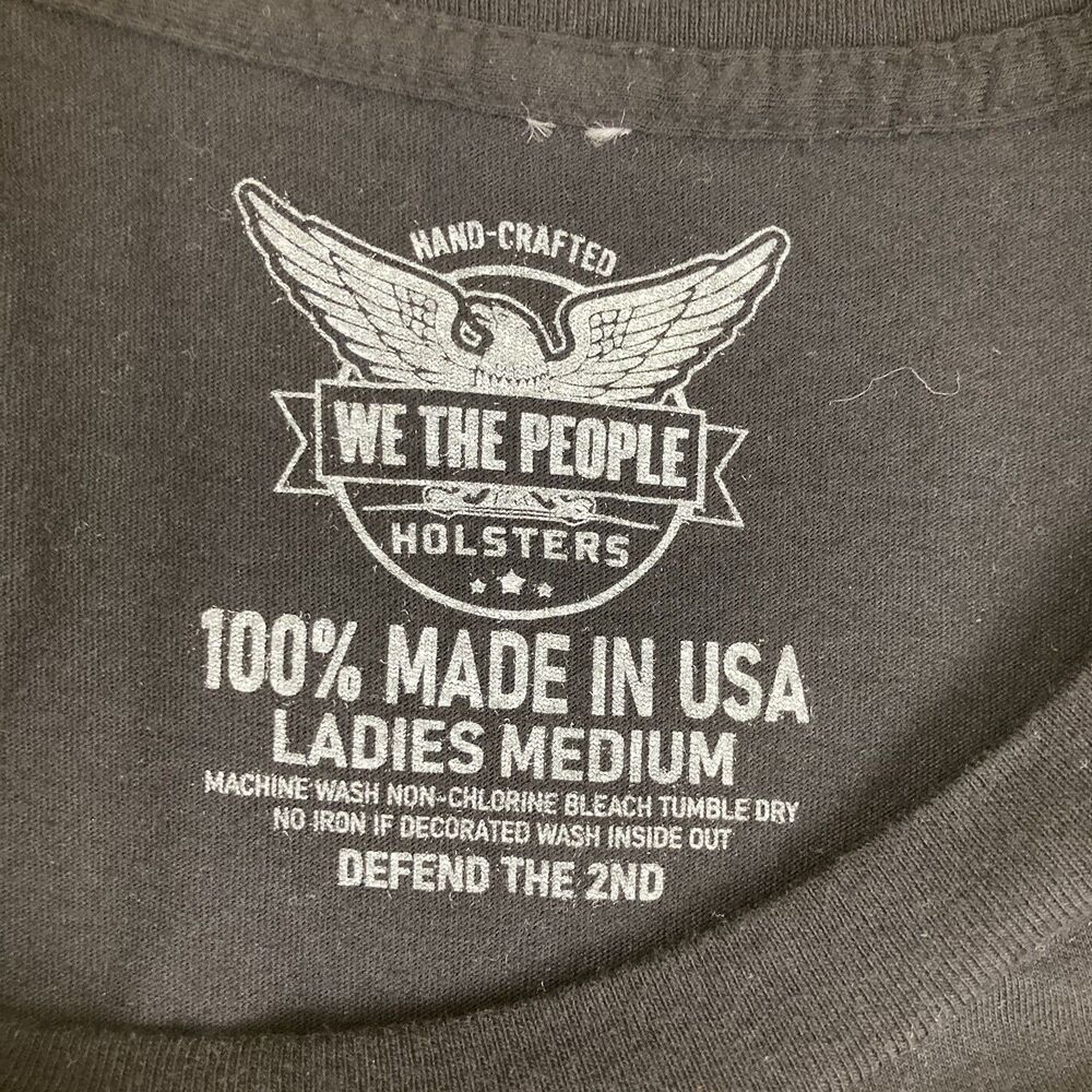 We The People Holsters T Shirt Women’s Size Medium Black Yellow Made In USA - Picture 2 of 8